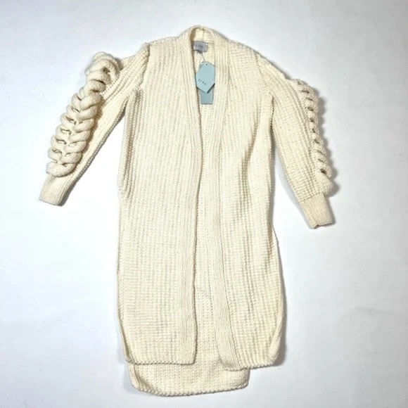 LIYA CARDIGAN WITH KNIT SLEEVES, CUSTOM MADE, NWT - Picture 2 of 8